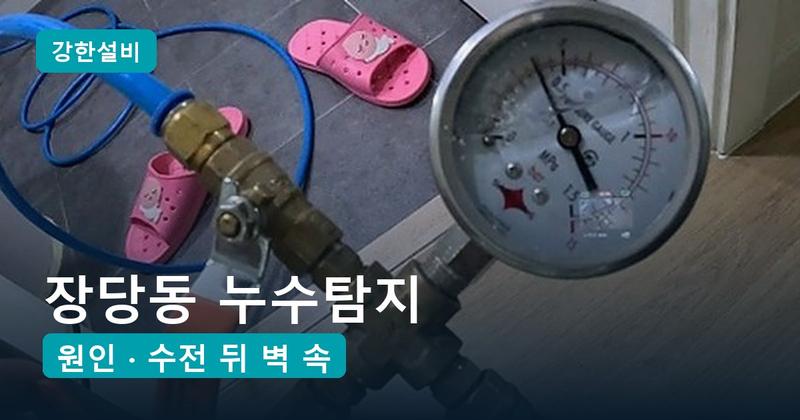 장당동누수 | 평택 장당동 누수탐지, 아랫집 욕실 점검구에 맺힌 물 샤워 수전 뒤 엘보 부속 실금